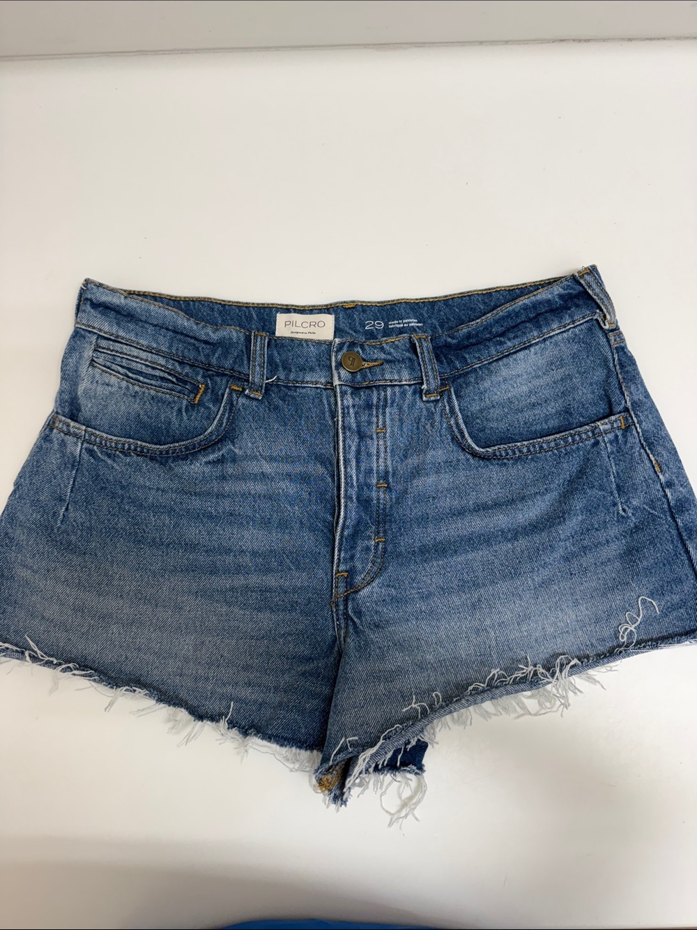 Anthropologie Pilcro Light Blue Distressed Denim Shorts